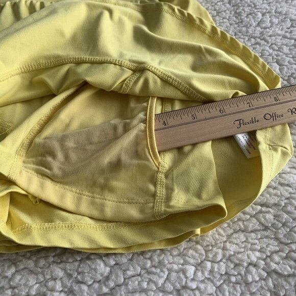 TAIL Tennis Skort Womens Large Yellow Ball Pockets Ruffle Hem Pull On Activewear - Picture 6 of 9